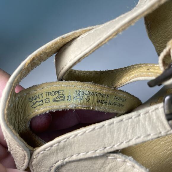 🍒 Bussola St. Tropez Women’s Cork Leather Wedge Sandals Beige Strappy EU39 US8 - Picture 10 of 10